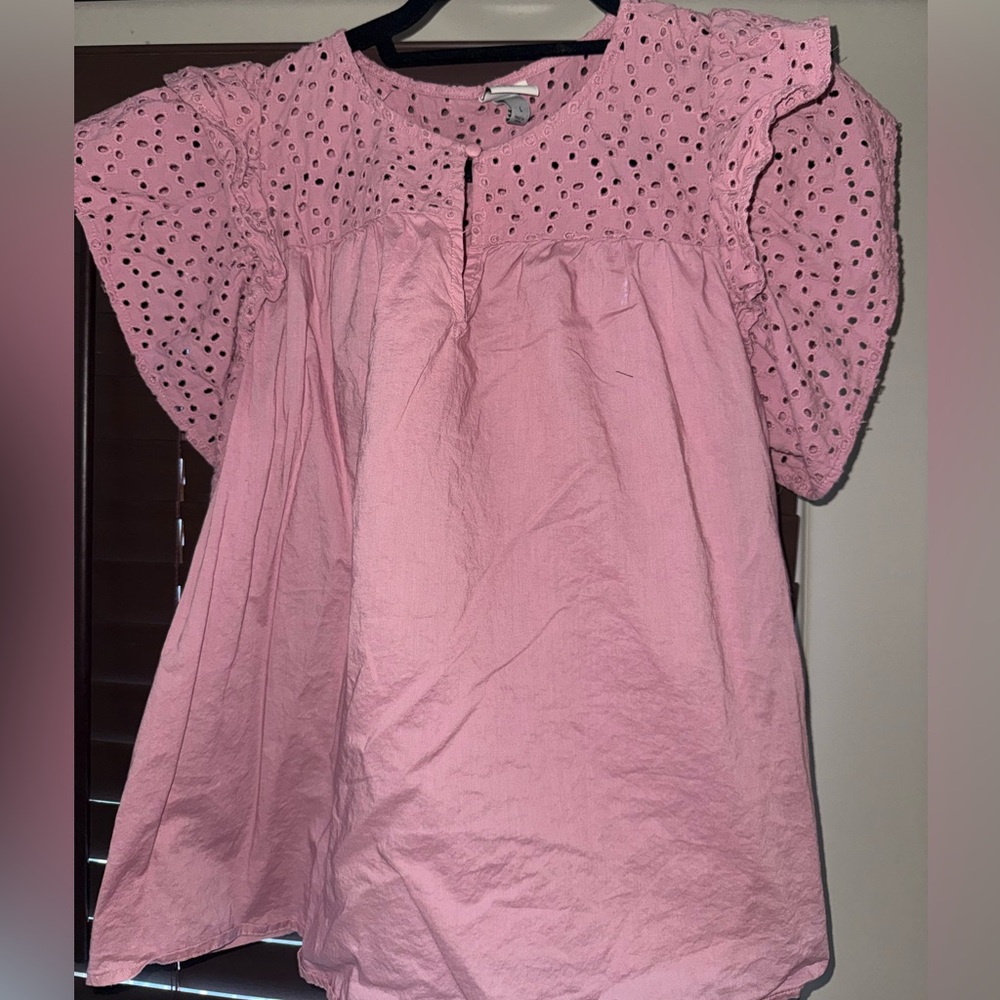 a new day Mauve Eyelet Top